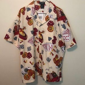 Passion-I Casino Button Up XLarge New With Tags